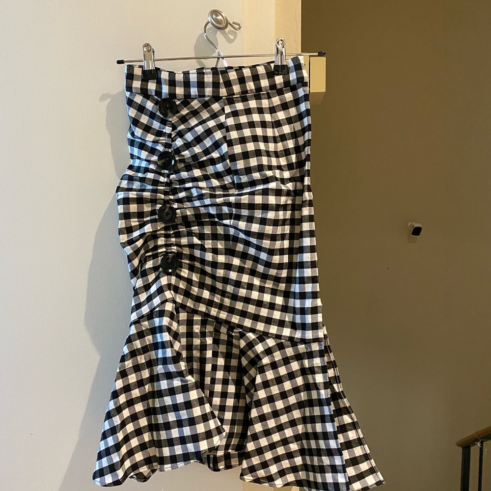 Black and White Checkered Women's Skirt